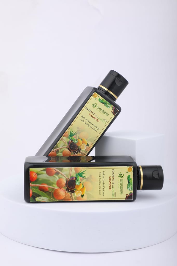 NATUREMANTRA NATURAL PRODUCTS Soapnut & Aloevera Shampoo For Damaged Hair, Hair Fall Control for Thicker Hair - Mild Daily Anti Hair Fall Shampoo for Men & Women view 2