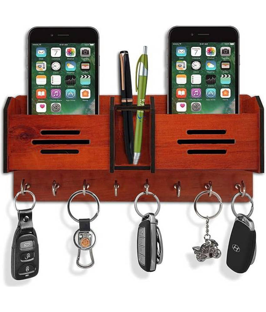 Arpita Crafts Brown Wood Key Holder - Pack of 1