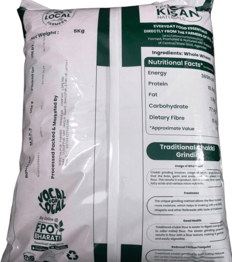 Kisan Naturals High Fiber Atta, 100% Whole Wheat, 5 Kg view 2