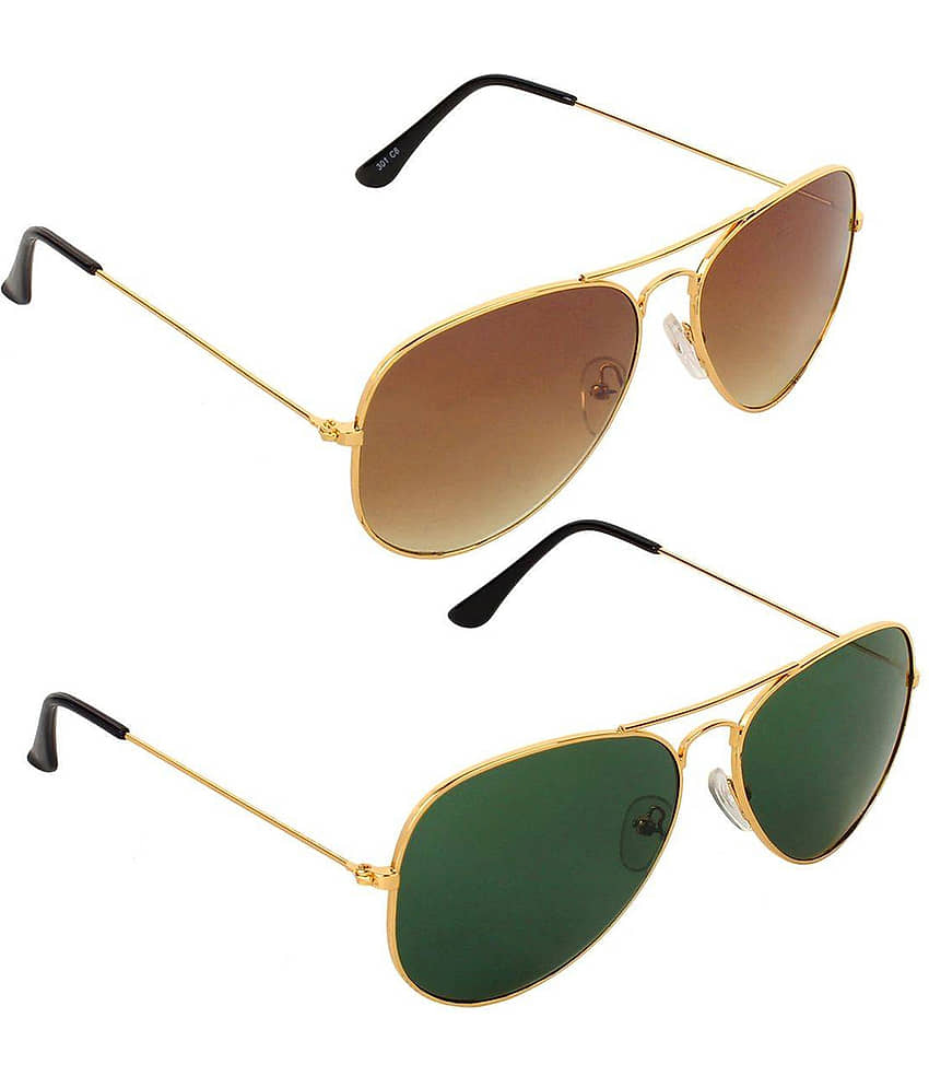 Kanny Devis - Gold Pilot Sunglasses ( Pack of 2 ) view 2