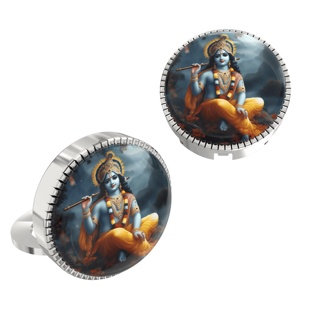 The Smart Buttons - Shirt Button Cover Cufflinks for Men - Divine Guardian: Vishnu Elegance view 2