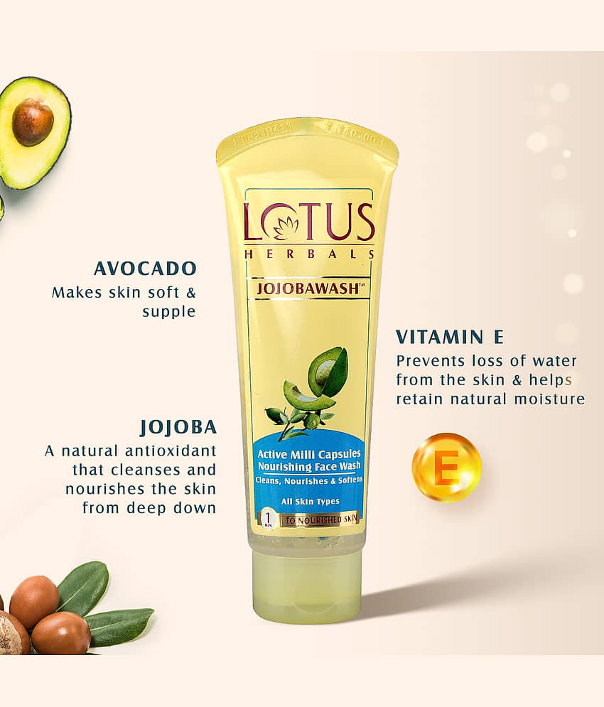 Lotus Herbals Jojobawash Active Milli Capsules Nourishing Face Wash , For All Skin Types , 120Ml view 2
