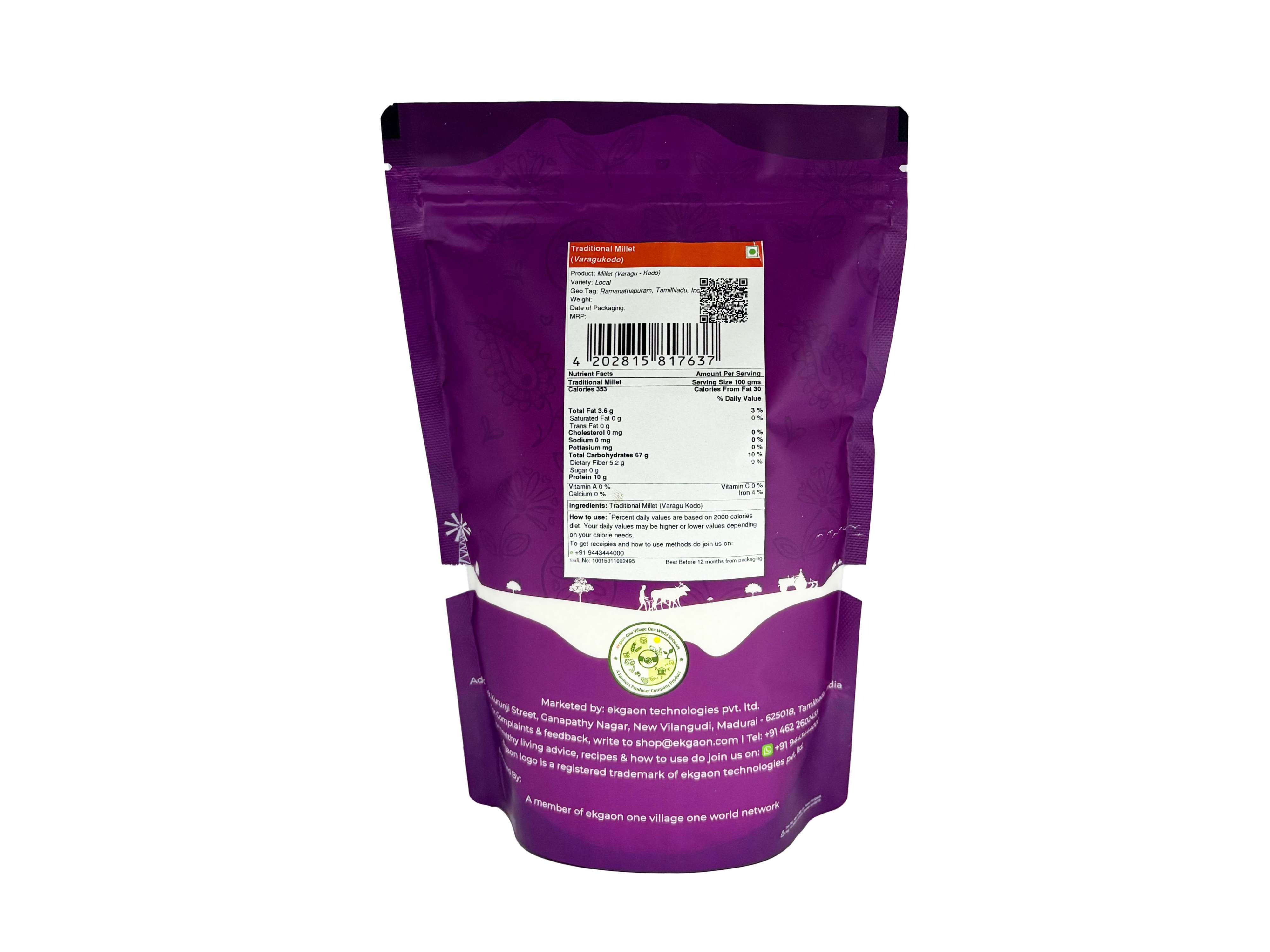 Ekgaon Traditional Millet (Varagu - Kodo) (1Kg) view 2