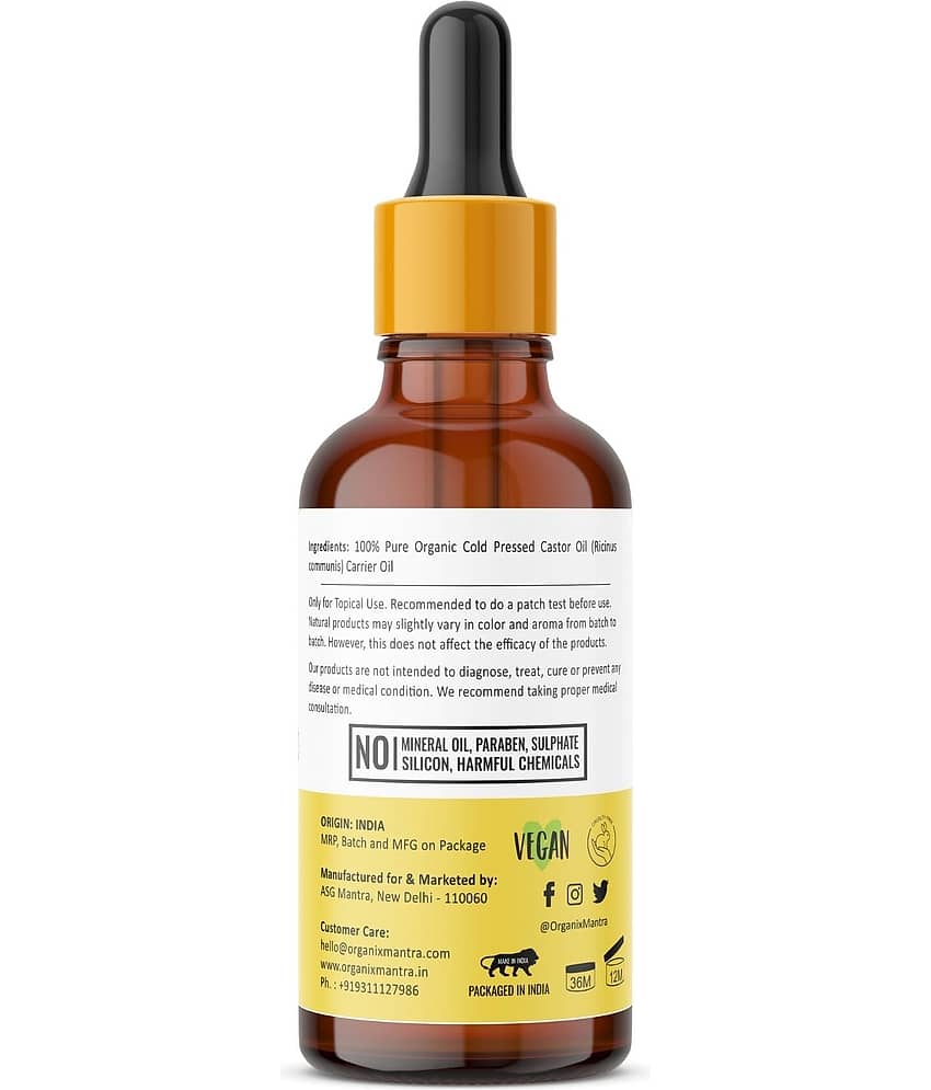 Organix Mantra Castor Oil, 100% Pure, Natural & Cold Pressed Organic Oil, 30ML view 2