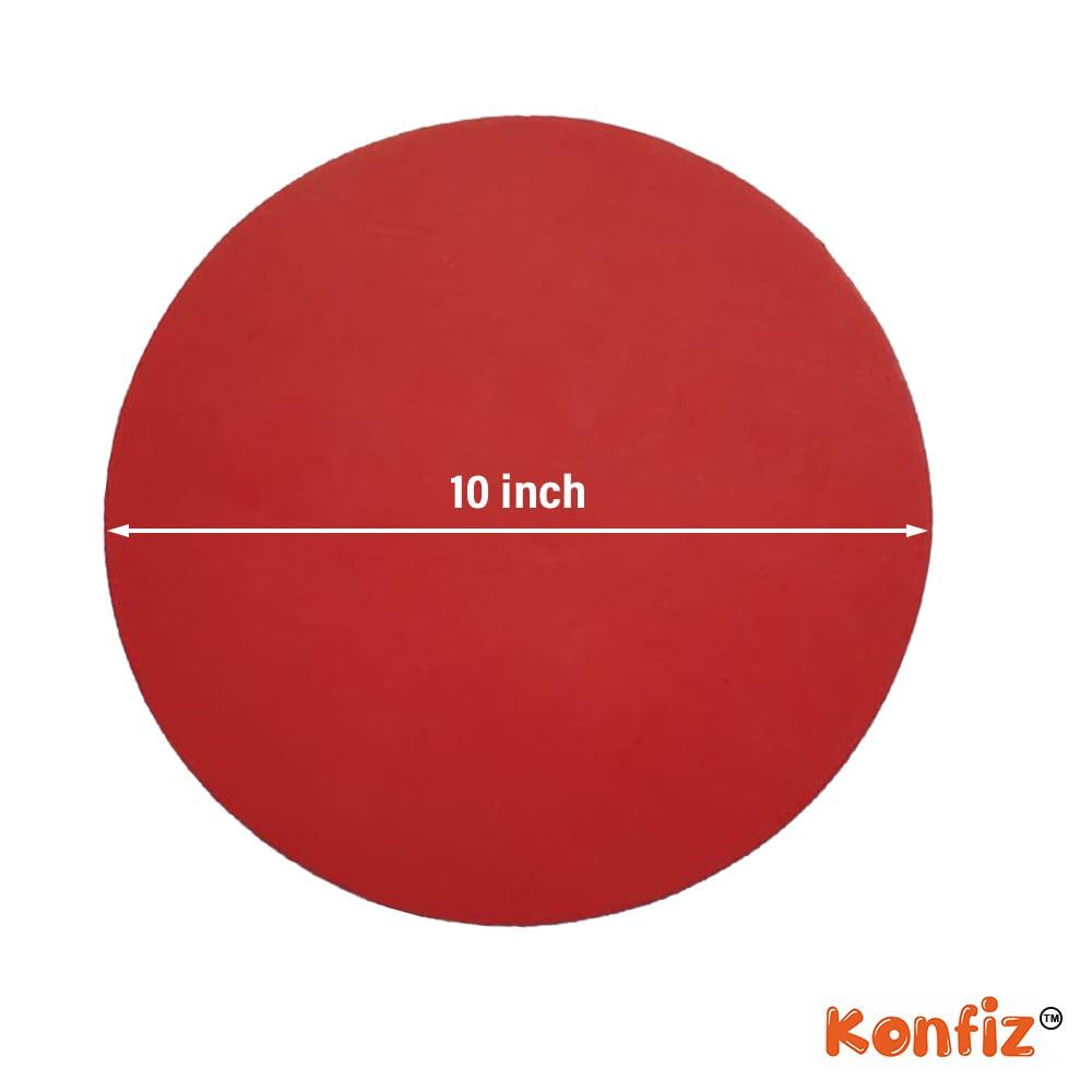 Cake Base Round Circle Cardboard Round 10 Inch Normal Round Base, 10 Pcs Red & 10 Pcs Black (20 Pcs) view 2