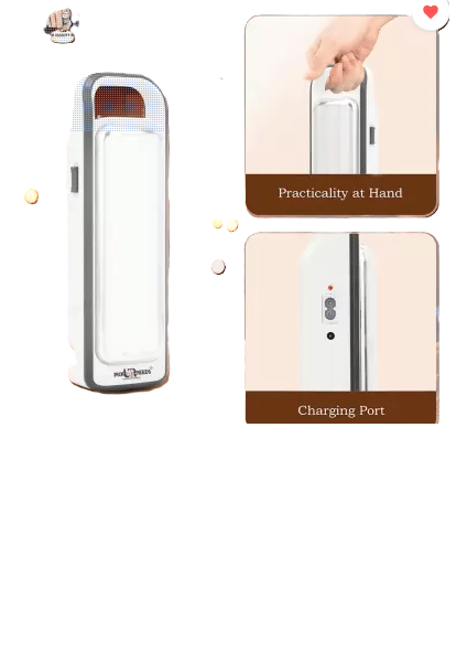 Rechargeable Lantern Home Emergency Light 3 LED Tube , Portable Lamp 8 hrs Lantern Emergency Light (Grey) view 2