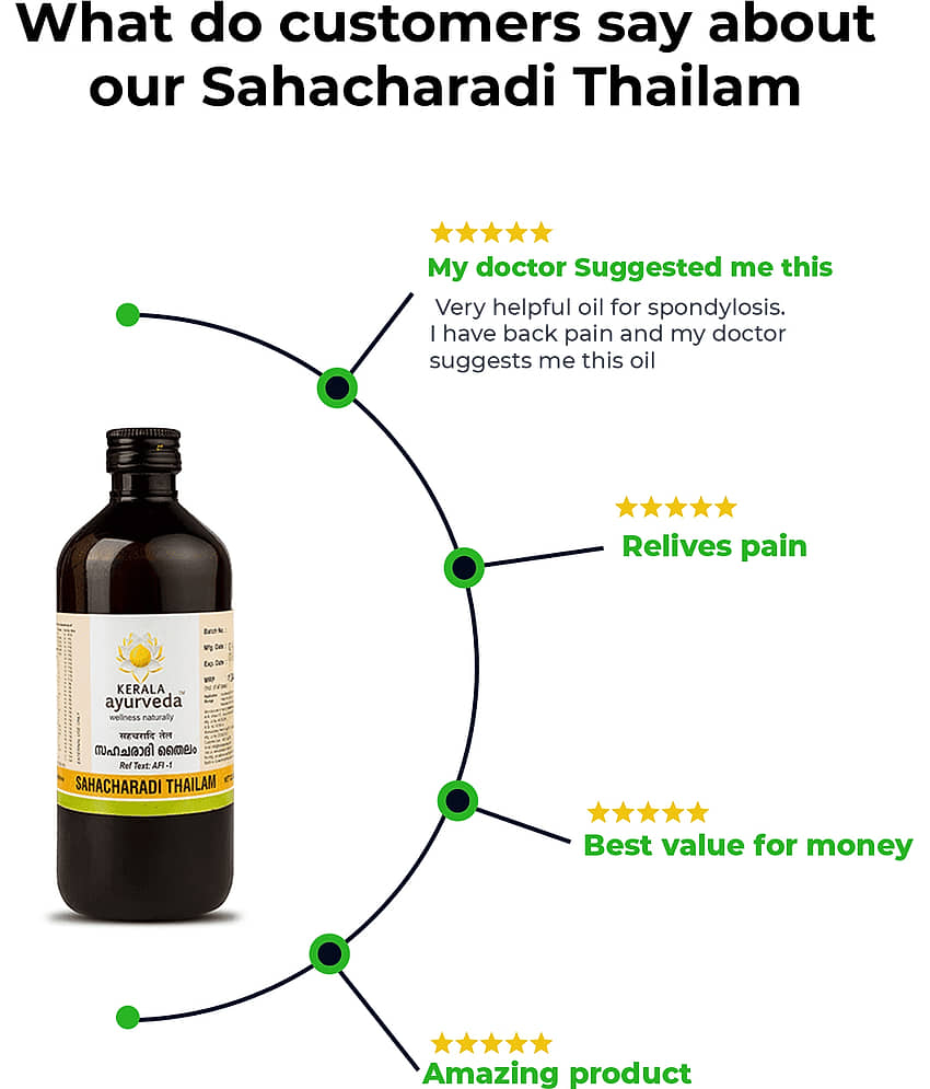 Kerala Ayurveda Sahacharadi Thailam 200Ml,Back Pain Oil, Massage Oil,Relief From Back Pain And Sciatica,100% Original Ayurvedic Herbal Formulation view 2