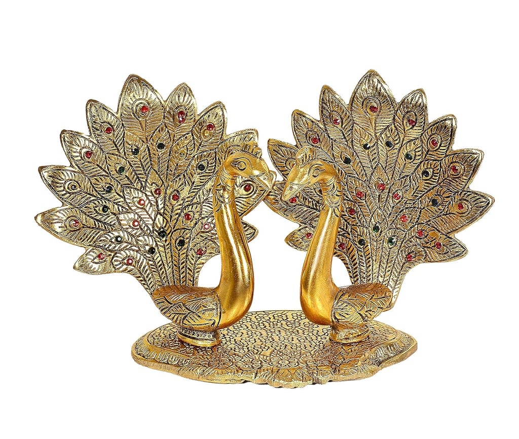Bharat Saini Art ; Metal Couple Swan Duck Statue Showpiece Home Decor Kids Room Decor for Gift White Height 6 Inches view 2