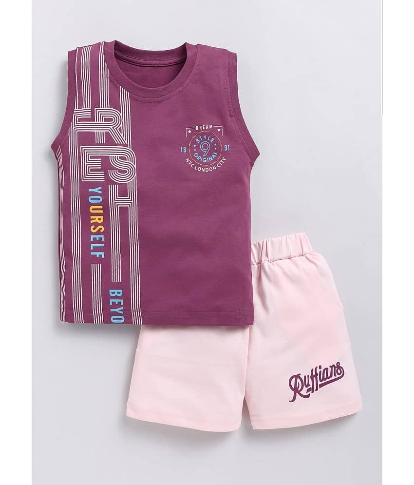 CUTOPIES Pack of 1 Boys Cotton T-Shirt & Shorts Set ( Green )