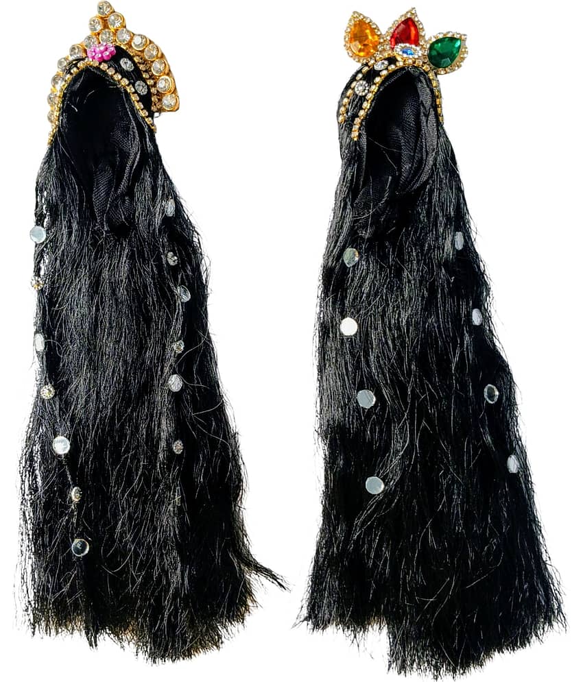Cherry Tree Durga Mata Black Crystal Jewellery ( Pack of 2 ) view 2
