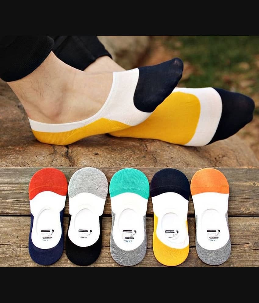 hicode Blended Men's Colorblock Multicolor No Show Socks ( Pack of 5 ) view 2
