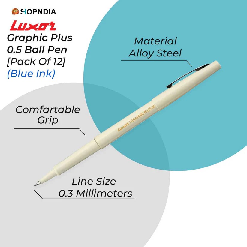 Shopndia Graphic Pen 0.5 - Perfect for Reusable Notebooks, 12-Pack Water-Based Ink view 2