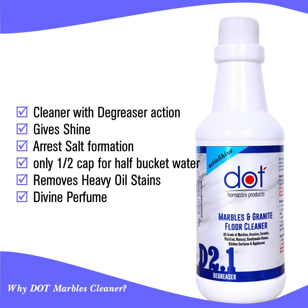 DOT Marbles, Granite Floor Cleaner 400ml | Degreaser | Indian and Imported floorings, fiberglass sinks, kitchen surfaces, heavy oil stain remover view 2