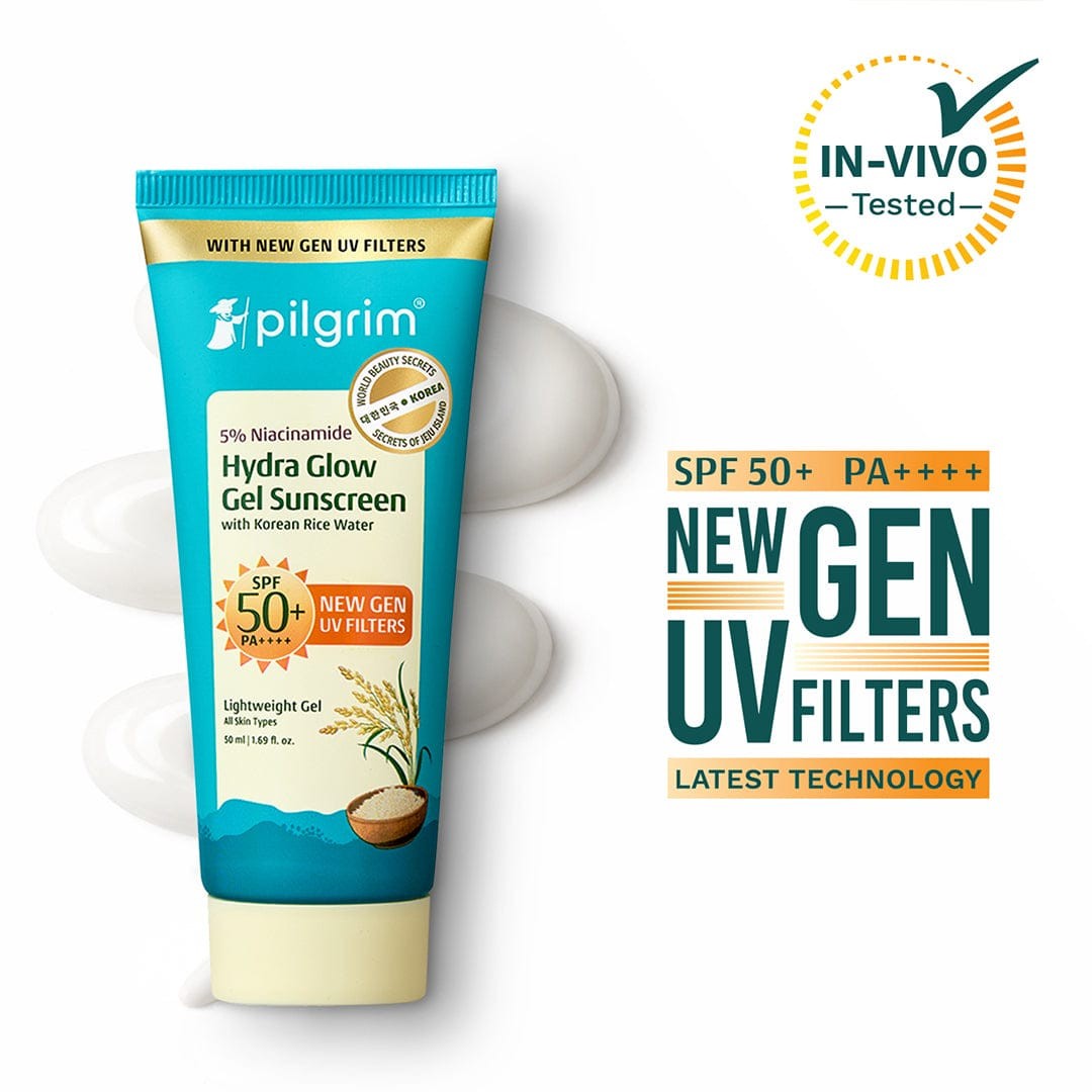 Pilgrim 5% Niacinamide Hydra Glow Gel Sunscreen SPF 50+ PA++++ - 50ml