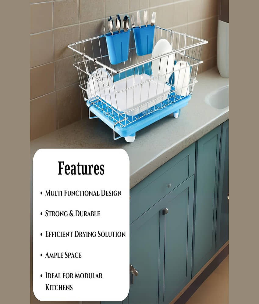 ZYBIL Silver Steel Dish Drainers ( Pack of 1 )