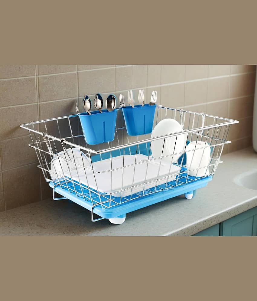 ZYBIL Silver Steel Dish Drainers ( Pack of 1 ) view 2
