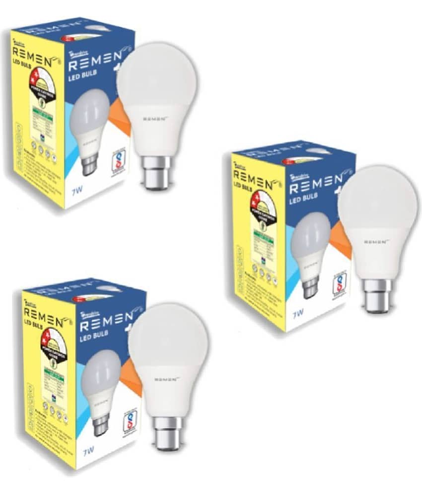 Remen Led Lites - 7W Cool Day Light LED Bulb ( Pack of 3 )