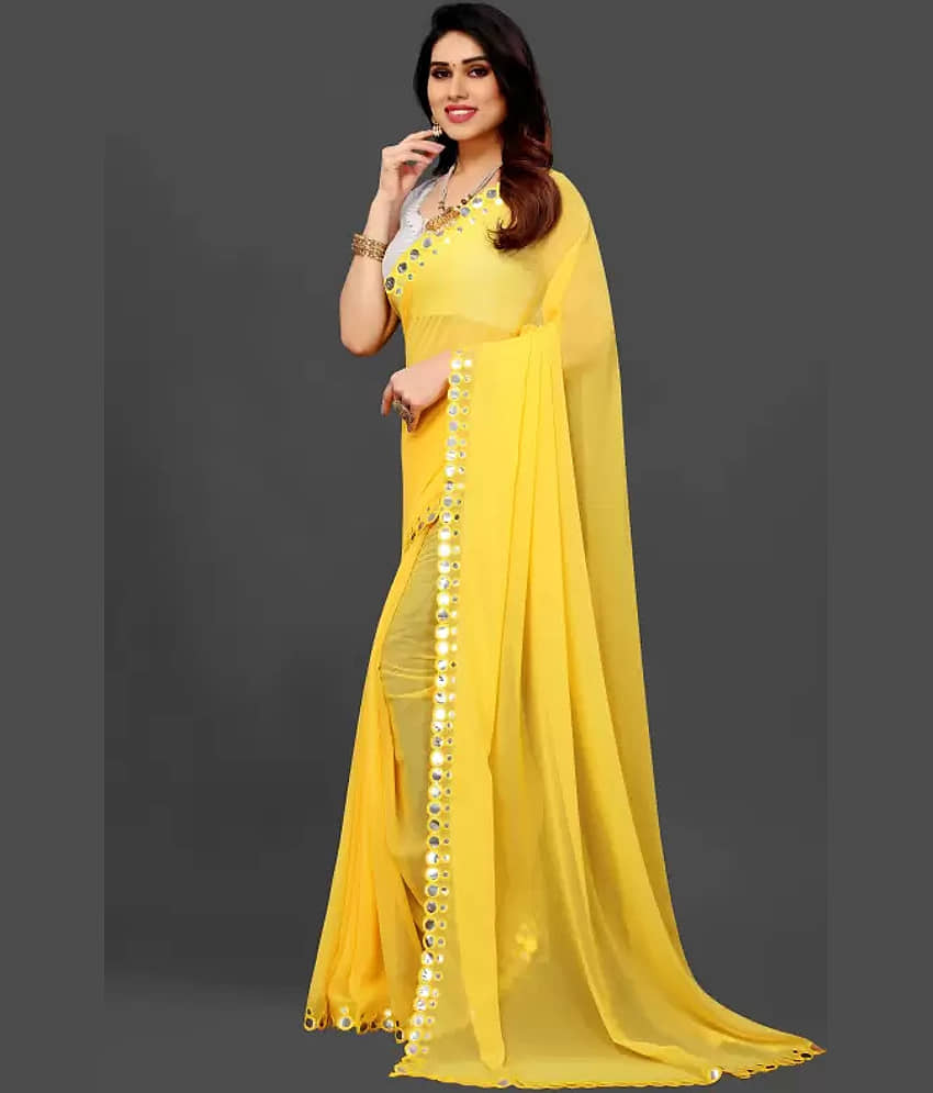 VEERAIVA Silk Cut Outs Leheriya Saree With Unstitched Blouse Piece ( Pink )