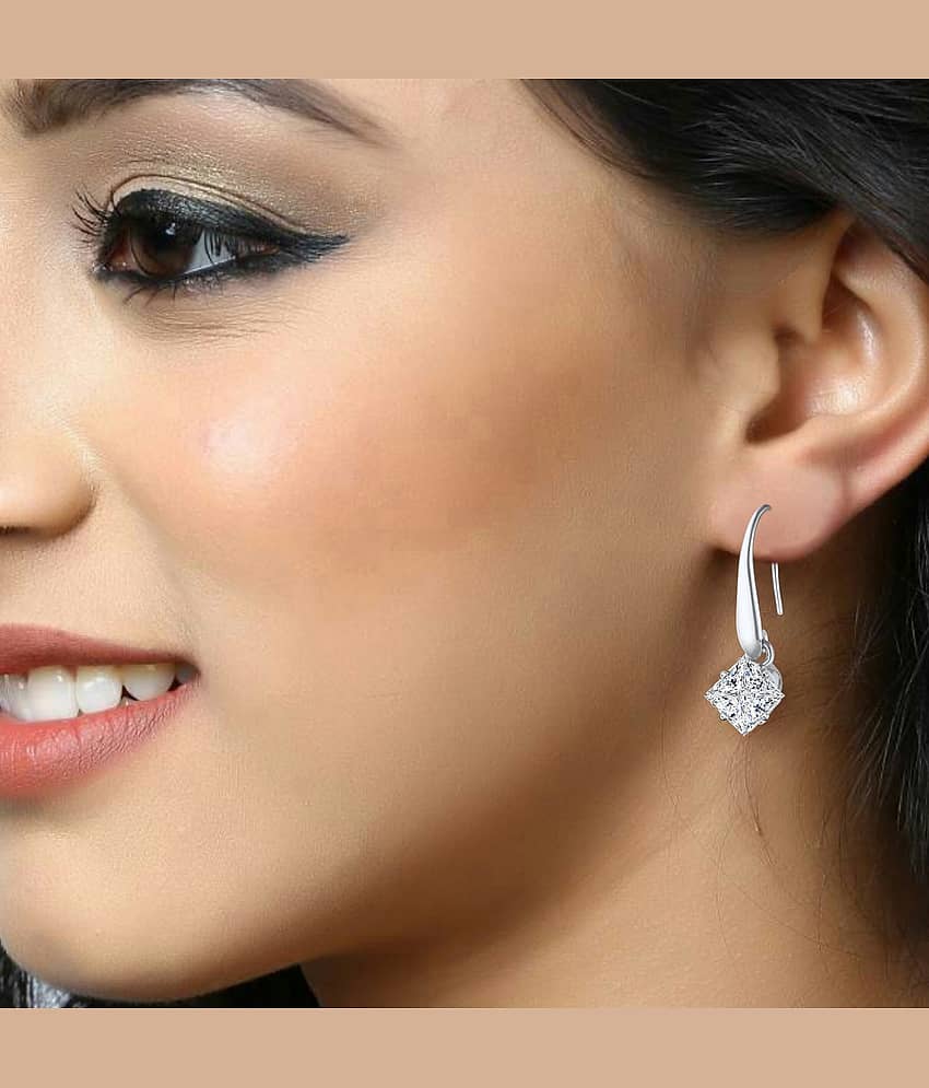 Vighnaharta Silver Hoops Earrings ( Pack of 1 ) view 2