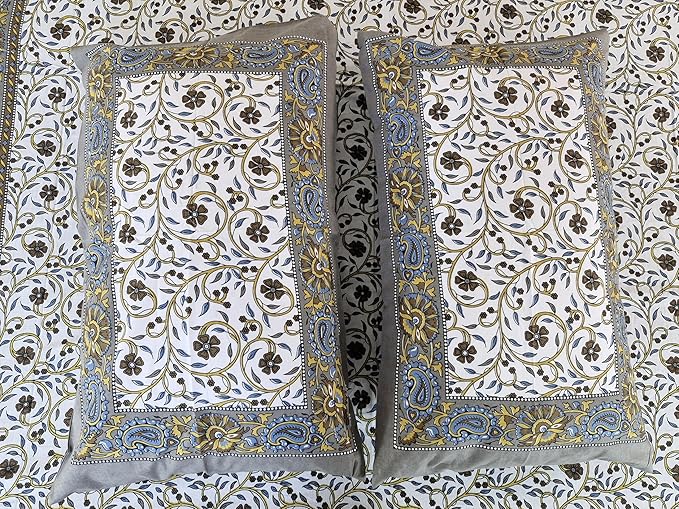 Bedsheet Set with Pillow Covers, Floral Print Cotton Double Size 210 cm x 226 cmBest use at Single Bed and Deewan view 2