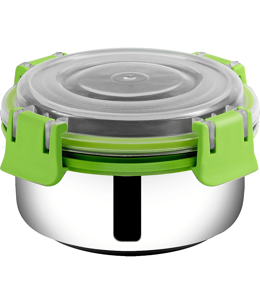 BOWLMAN Smart Clip Lock Steel Green Food Container ( Set of 6 ) view 2