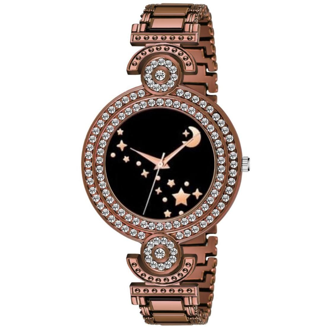 Bolun Black id Chand Dial Brown BD Girls and Women Watch view 2