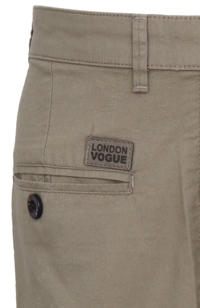 Cotton Light Brown Solid Shorts view 2