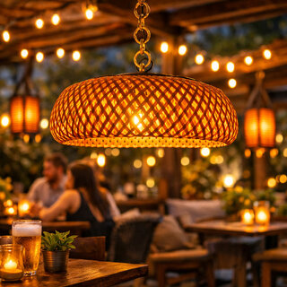 WEEBIZ Jullian15 Wall Lights, Ceiling Lights, Hanging Lights (Pendant Lights), Wall Lights Lamp Shade (Bamboo) view 2
