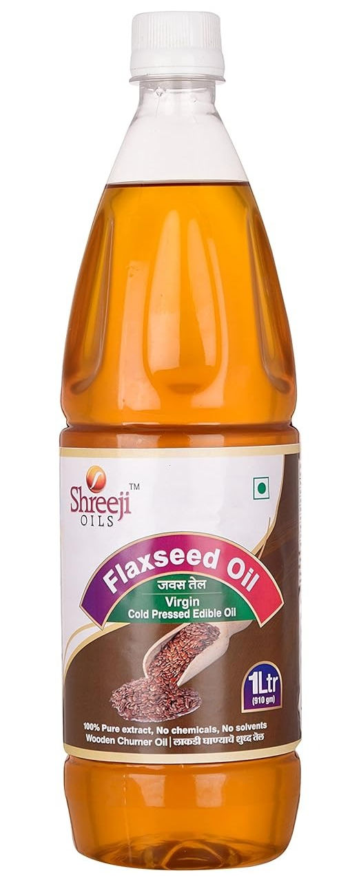 Shreeji Oils Flaxseed Virgin Cold Pressed Edible Oil, 1 L view 2