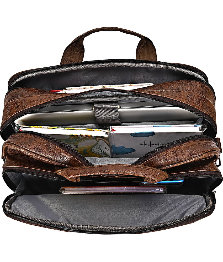 ZAIKO BAGS Brown Textured Messenger Bag view 2