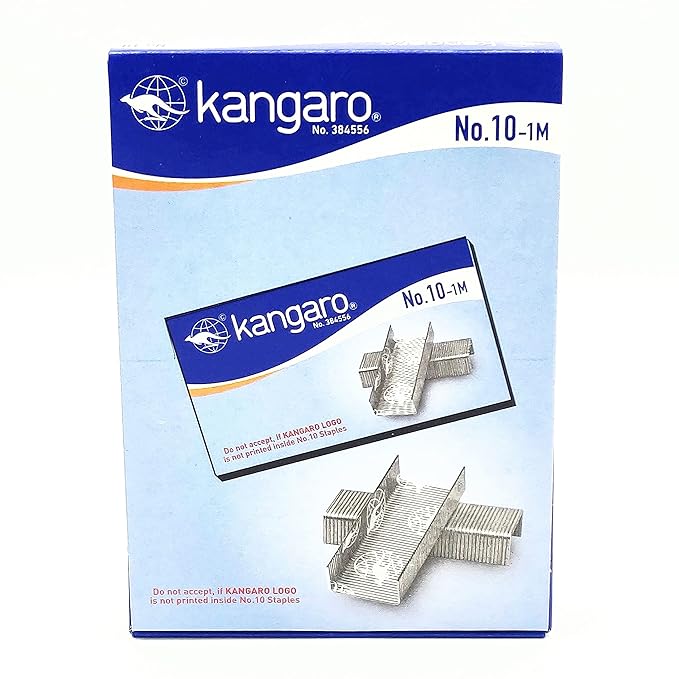 Kangaro Desk Essentials NO. 10-1M Heavy Duty Steel Wire Staple Pin | 1000 Staples | Perfect for Office, Home and School | Pack of 20 view 2