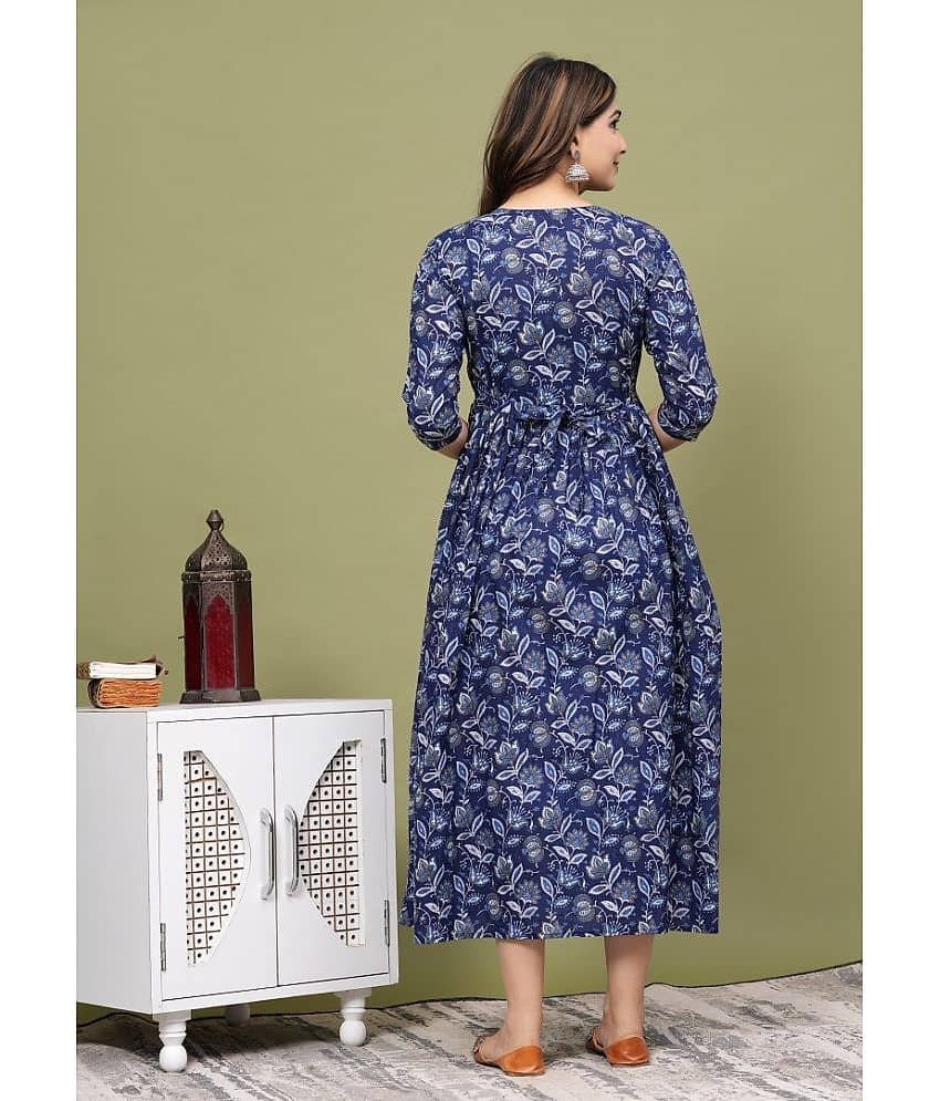Nevisha Style Blue Cotton Maternity Kurta Single view 2