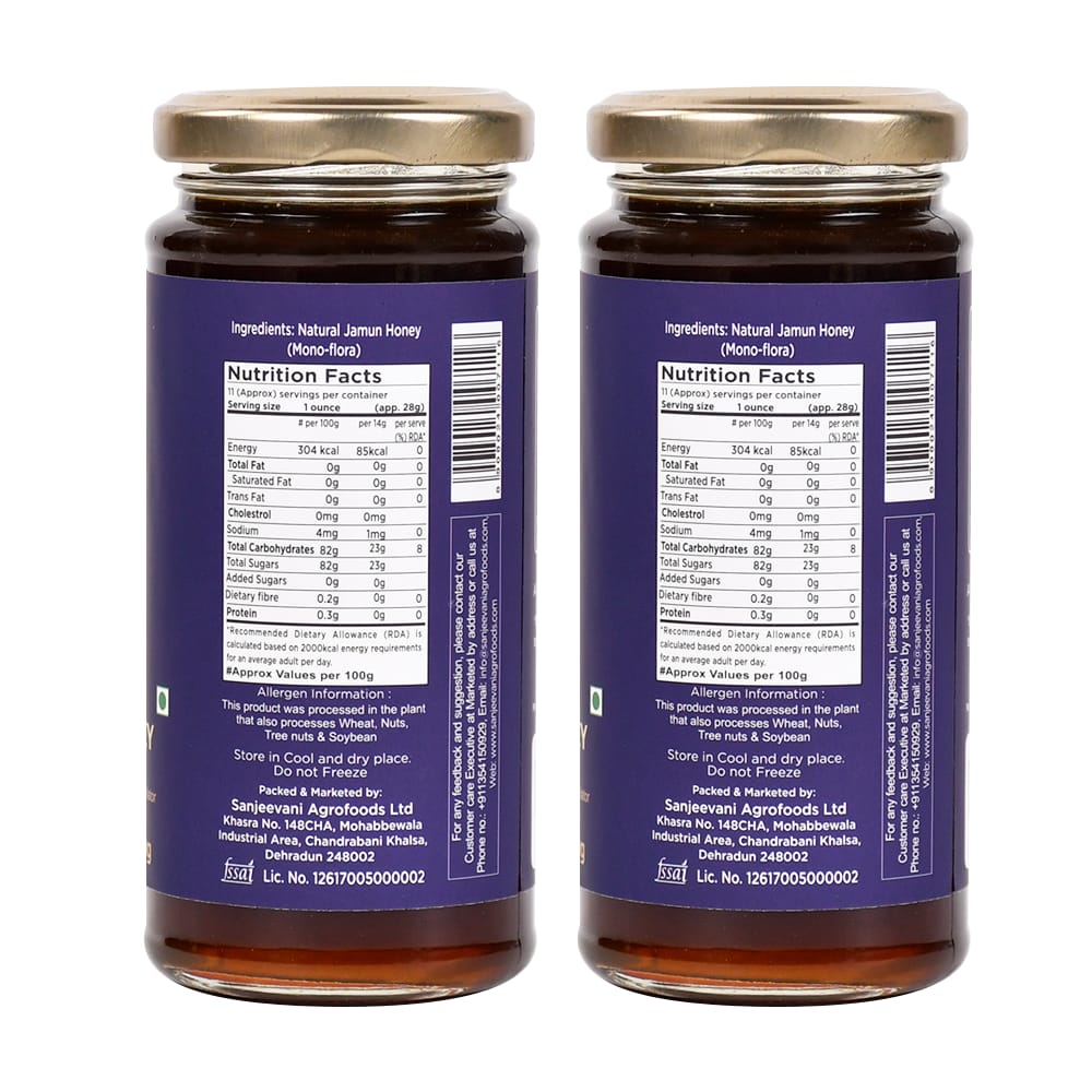Sanjeevani Organics 100% Natural Jamun Honey 300g – Premium Jamun Sahad, Rich in Nutrients, No Additives, Pack of 2 view 2
