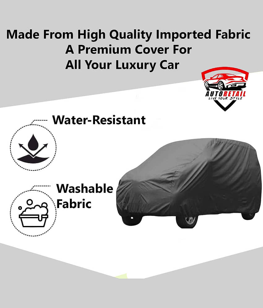 AutoRetail Car Body Cover for Hyundai i10 [2011-2013] Without Mirror Pocket ( Pack of 1 ) , Grey view 2