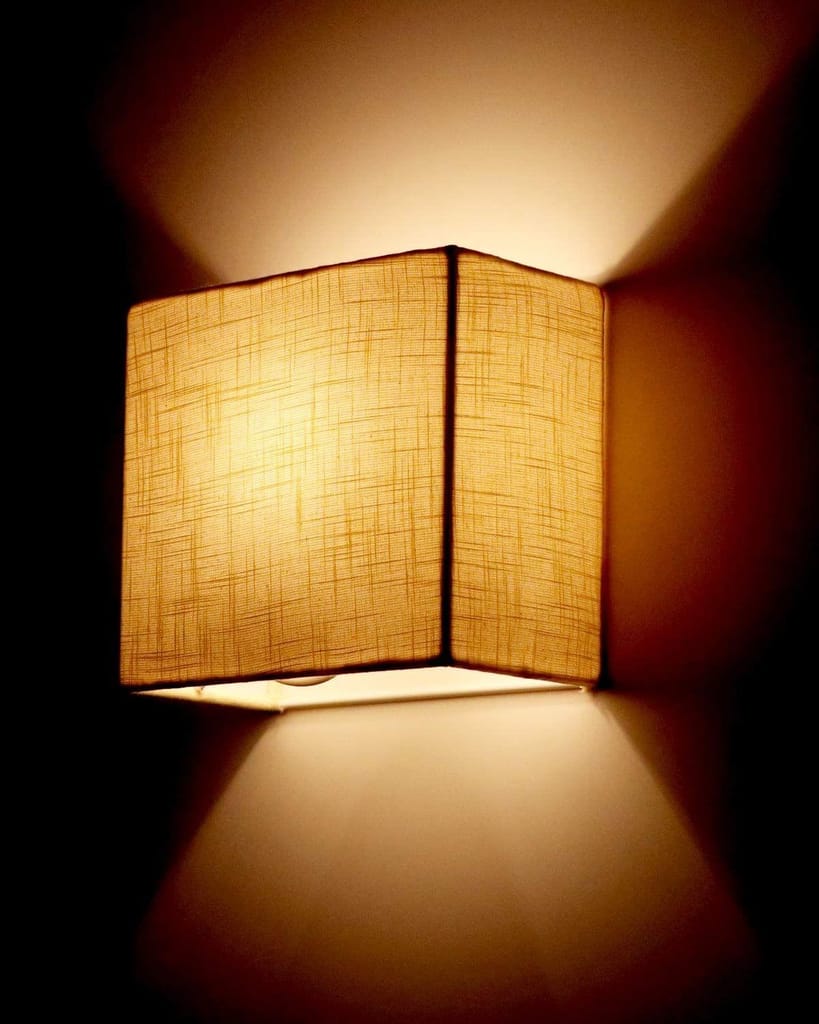 Light Angle Handmade Fabric Wall Lamps Shade for Home (Beige) view 2