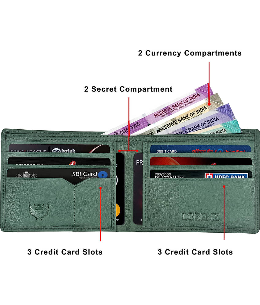 Lorenz Black 100% Leather Men's RFID Wallet ( Pack of 1 ) view 2