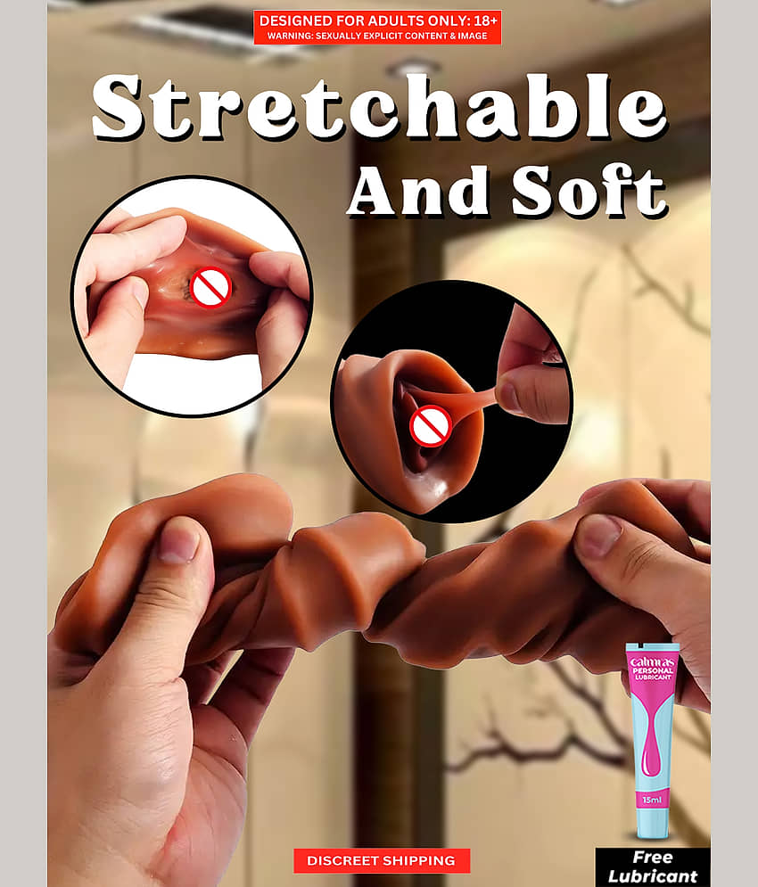 Naughty Nights Male Sex Doll | Pocket Size and Stretchable Pocket Pussy Soft and Light Weight Brown Color Masturbator For Men view 2