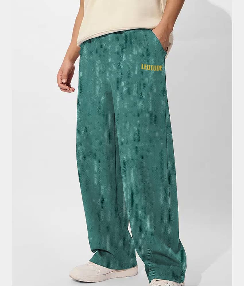 Leotude Black Cotton Blend Men's Trackpants ( Pack of 1 ) view 2
