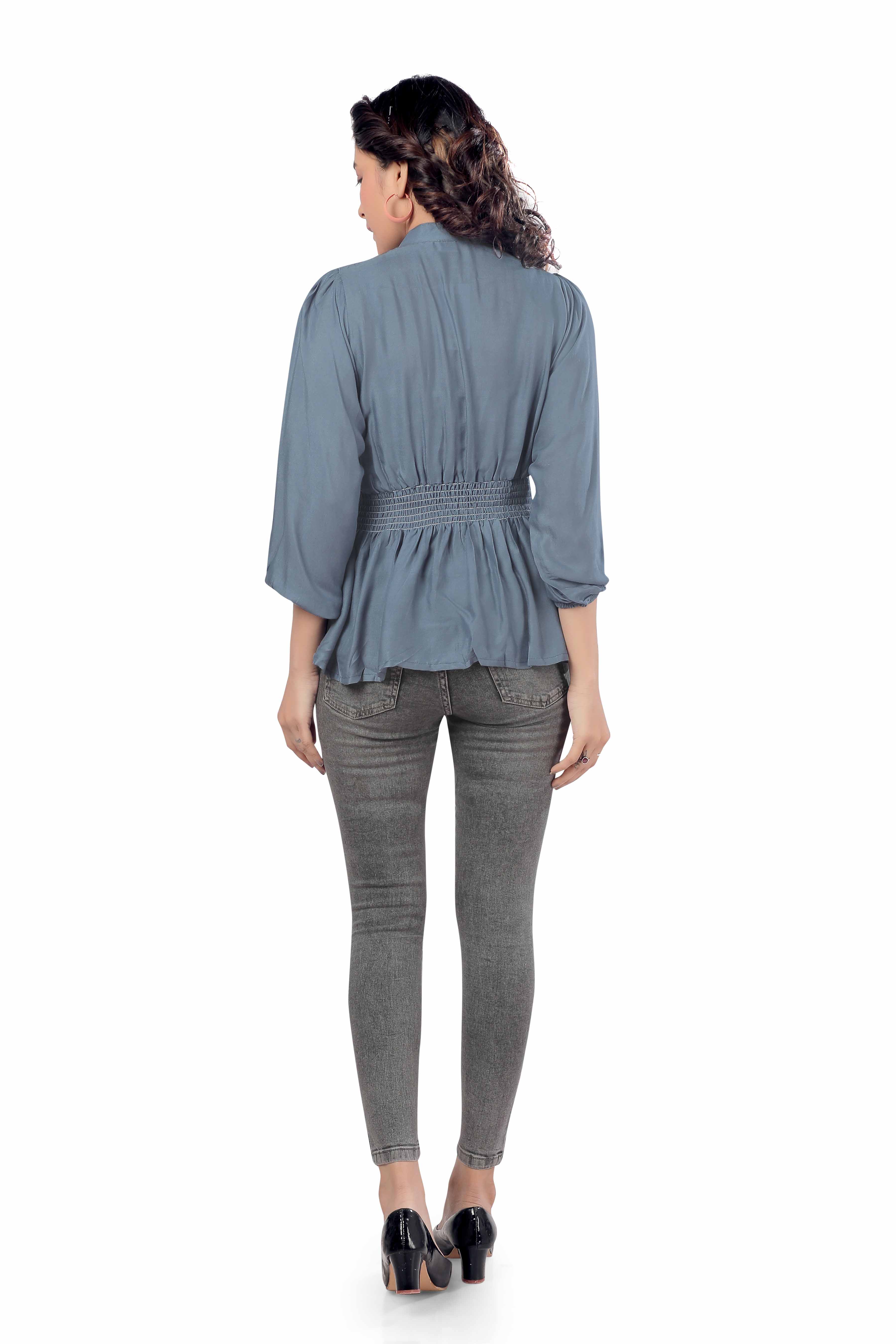 Casual Stretchable tops for women full sleeved top. Cotton tops for women daily use. view 2