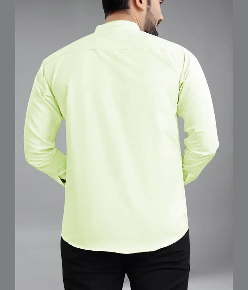 UNI VIBE Cotton Blend Slim Fit Solids Full Sleeves Men's Casual Shirt - Sea Green ( Pack of 1 ) view 2