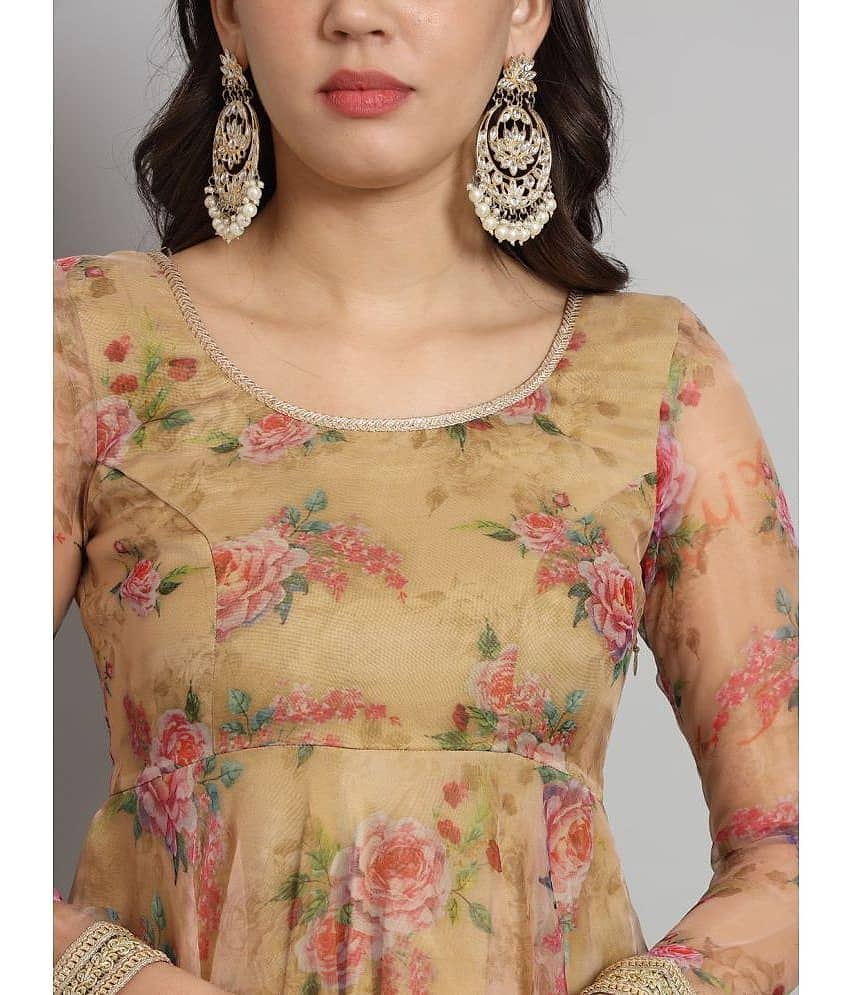 Fab Fashion Multicolor Anarkali Organza Women's Stitched Ethnic Gown ( Pack of 1 ) view 2