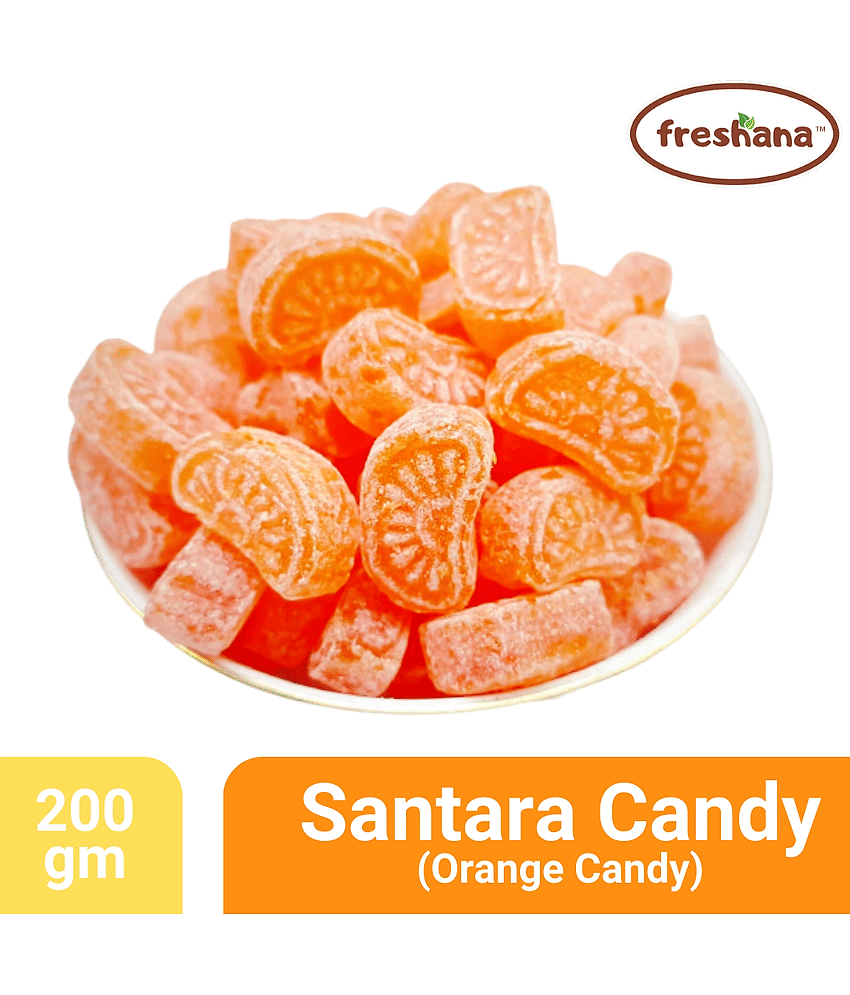 Freshana Santara Candy Orange Narangi Toffee Hard Candies 200 gm Pack of 2 view 2