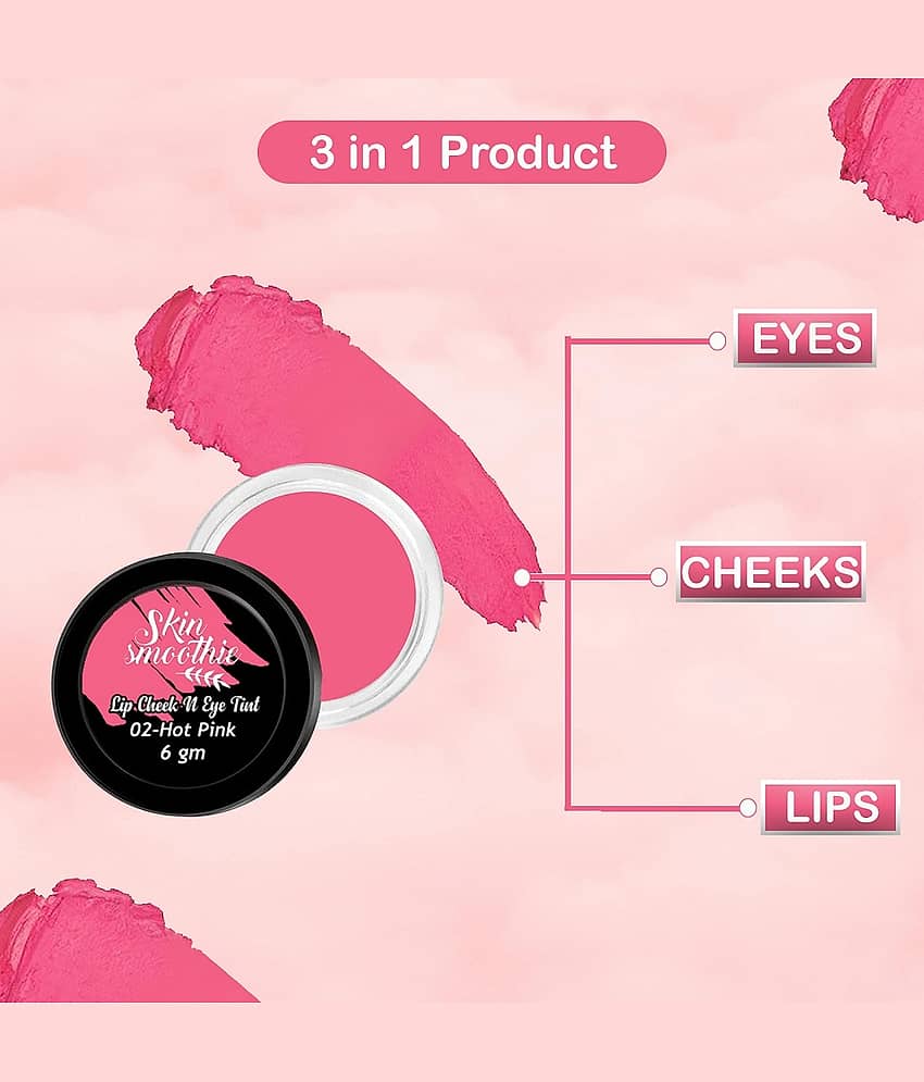 SKIN SMOOTHIE Lip,Cheek & Eye Tint, With Goodness of Vitamin E, Hot Pink, 6 gm, (Pack of 1) view 2