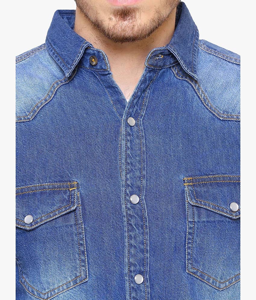 Kuons Avenue - Blue Denim Slim Fit Men's Casual Shirt ( Pack of 1 ) view 2