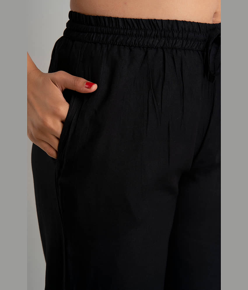 MAUKA - Black Rayon Women's Palazzo ( Pack of 1 ) view 2