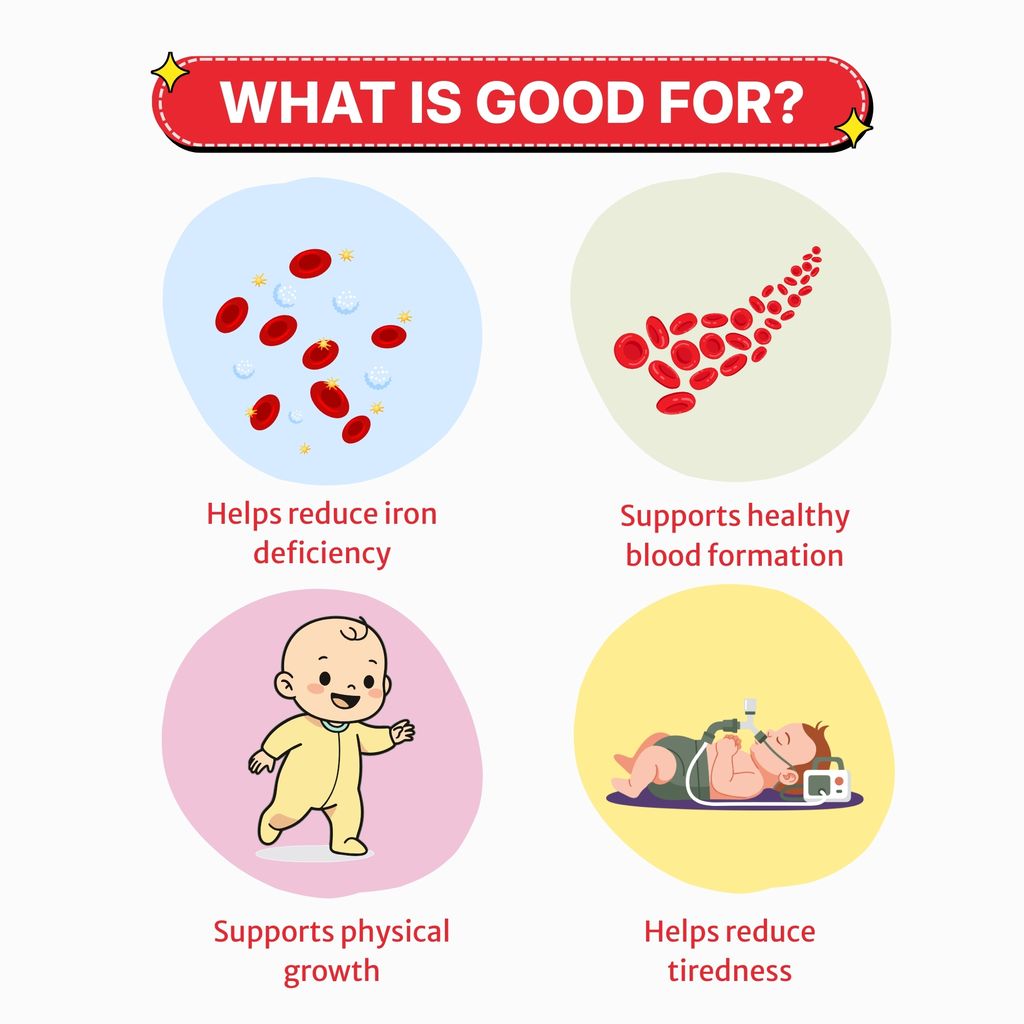 HealthBest Infabest Hematinic (Iron) Drops for Toddlers | Red Blood Cells | Iron, Zinc | Mixed Fruit Flavor - 30ml view 2