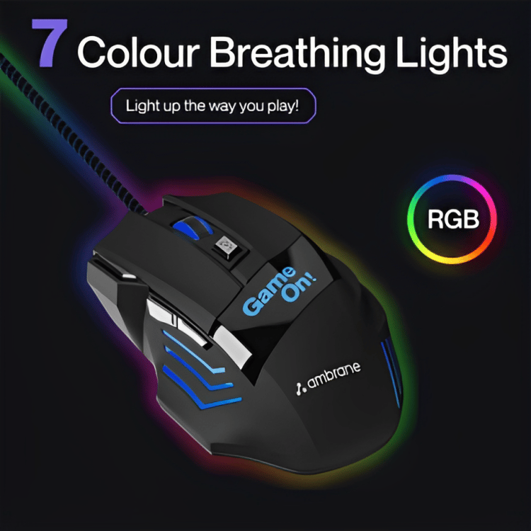 Ambrane Trone Wired Optical Gaming Mouse (RGB) view 2