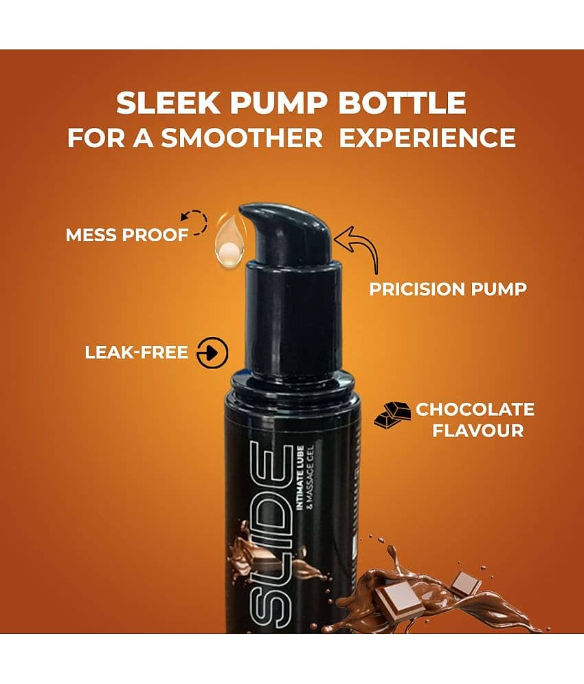 NottyBoy SLIDE Intimate Lubricant, Massage Gel Strawberry, Chocolate Favoured and Plain Lube (Pack of 3) 100ml view 2