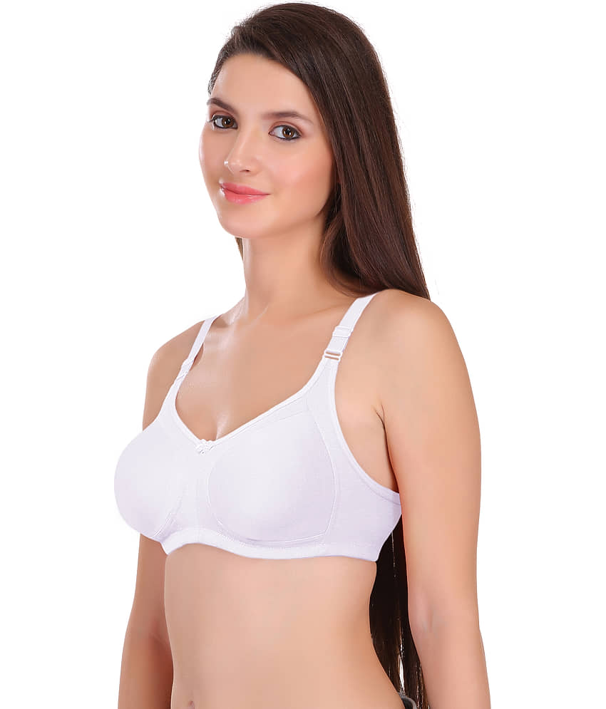Featherline Cotton Blend Non Padded Women's Everyday Bra ( White ) view 2