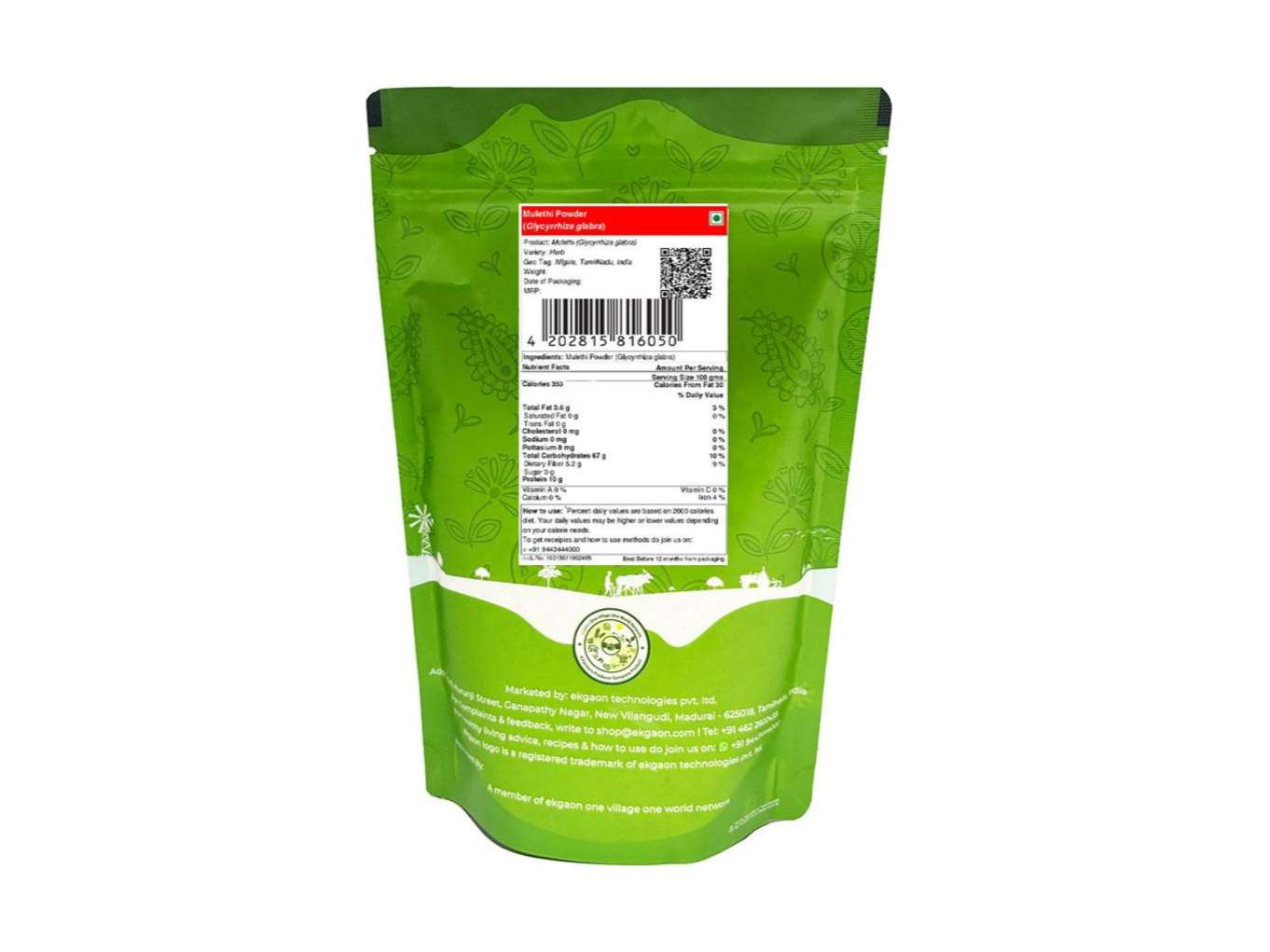 Ekgaon Mulethi Powder (Glycyrrhiza glabra) (200g) view 2